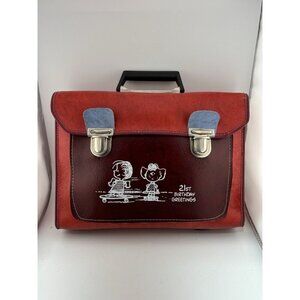 VINTAGE - 90s Faux Leather School Bag Messenger Bag Peanuts Gang 21st Birthday